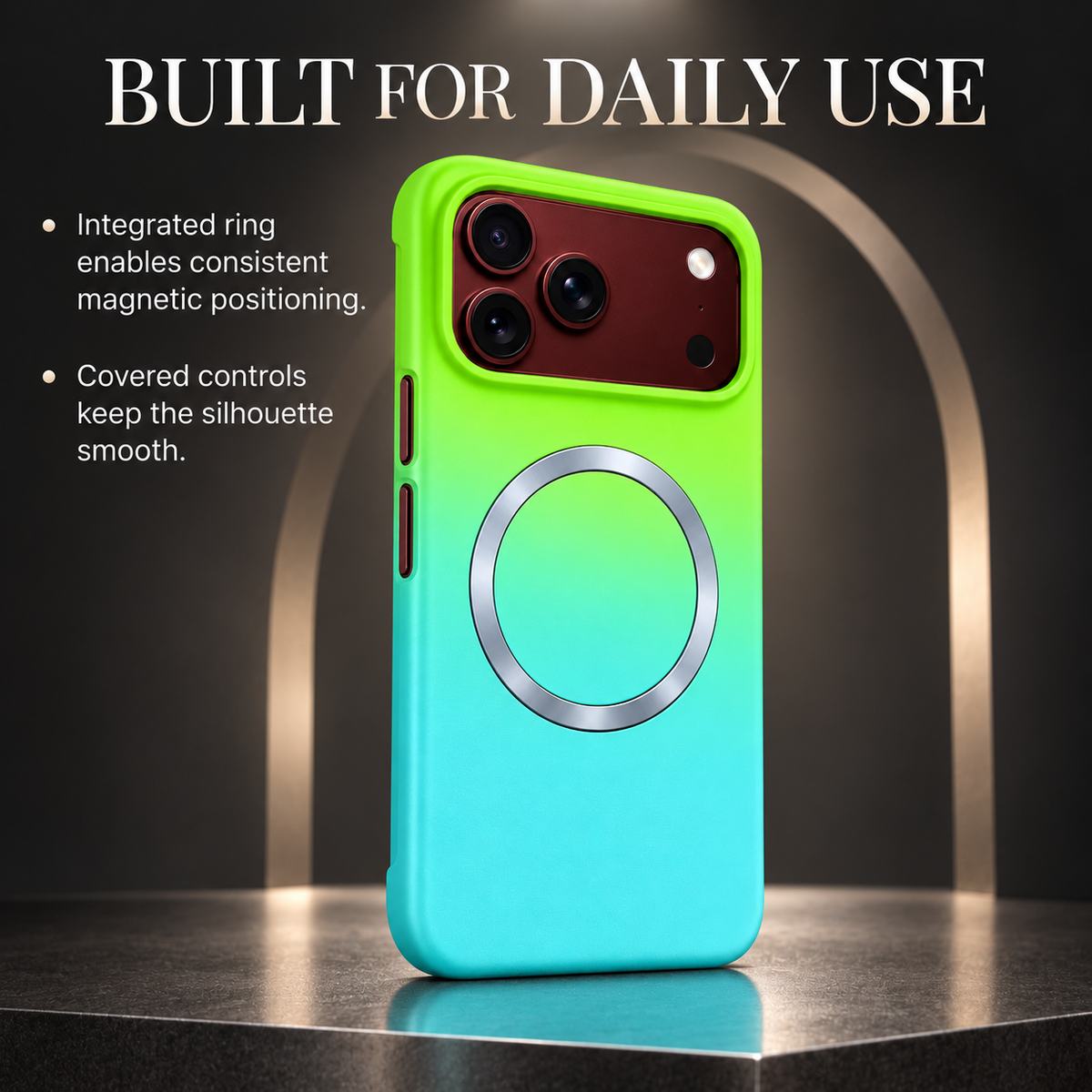 Premium iPhone Case MagSafe Gradient Hinge Protection Magnetic Hard PC Shockproof Foldable Anti Scratch Slim Protective Phone Cover Case Design