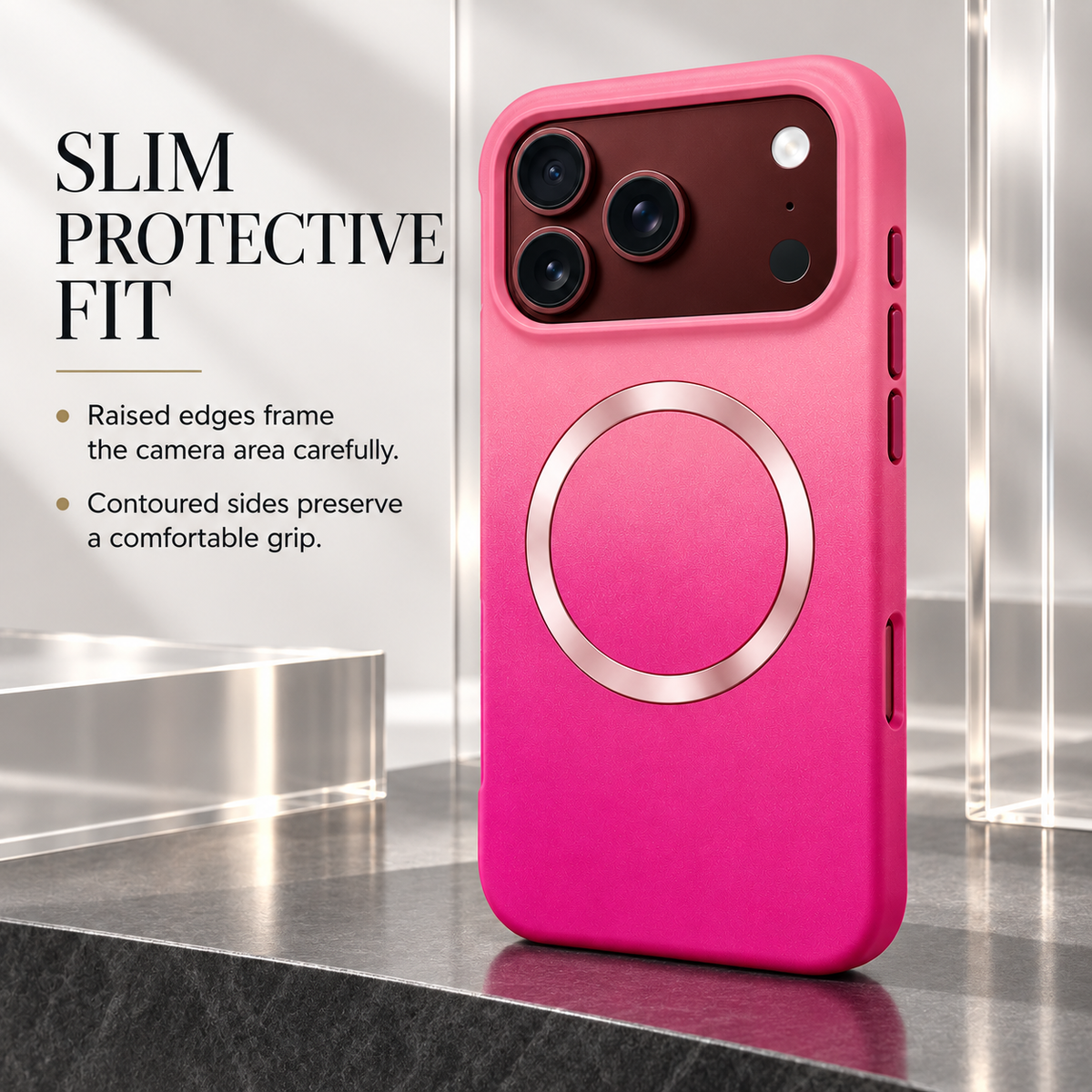 Premium iPhone Case MagSafe Gradient Hinge Protection Magnetic Hard PC Shockproof Foldable Anti Scratch Slim Protective Phone Cover Case Design
