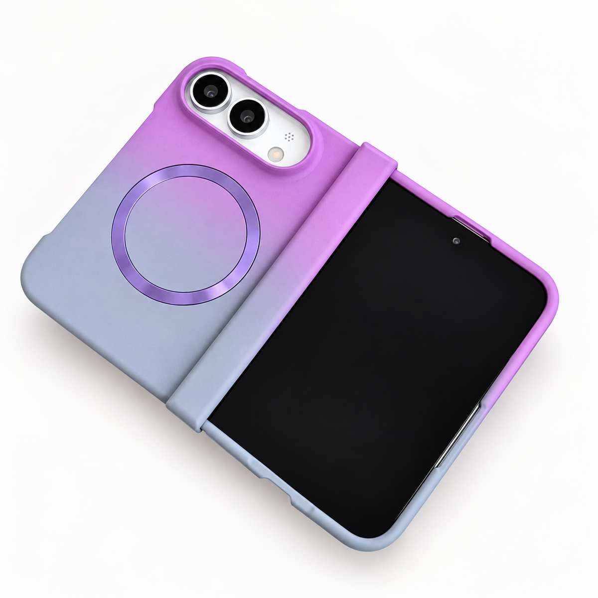 Premium iPhone Case MagSafe Gradient Hinge Protection Magnetic Hard PC Shockproof Foldable Anti Scratch Slim Protective Phone Cover Case Design