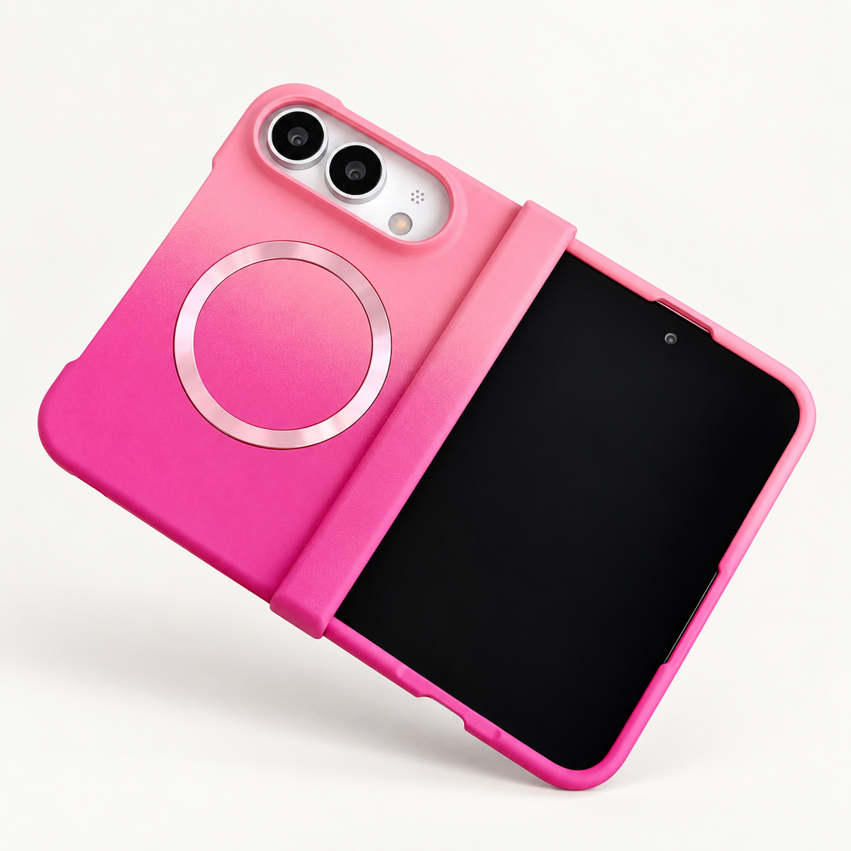 Premium iPhone Case MagSafe Gradient Hinge Protection Magnetic Hard PC Shockproof Foldable Anti Scratch Slim Protective Phone Cover Case Design