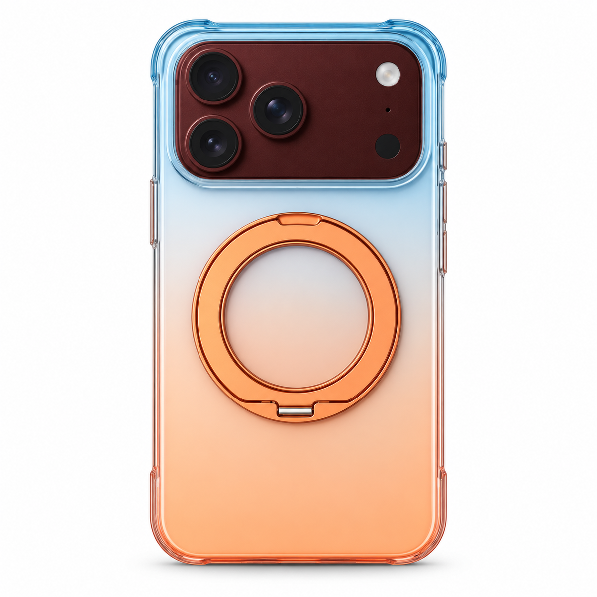 Premium iPhone Case MagSafe Gradient Magnetic Rotating Folding Stand Hinge Protection Shockproof Foldable Slim Protective Cover Case Design