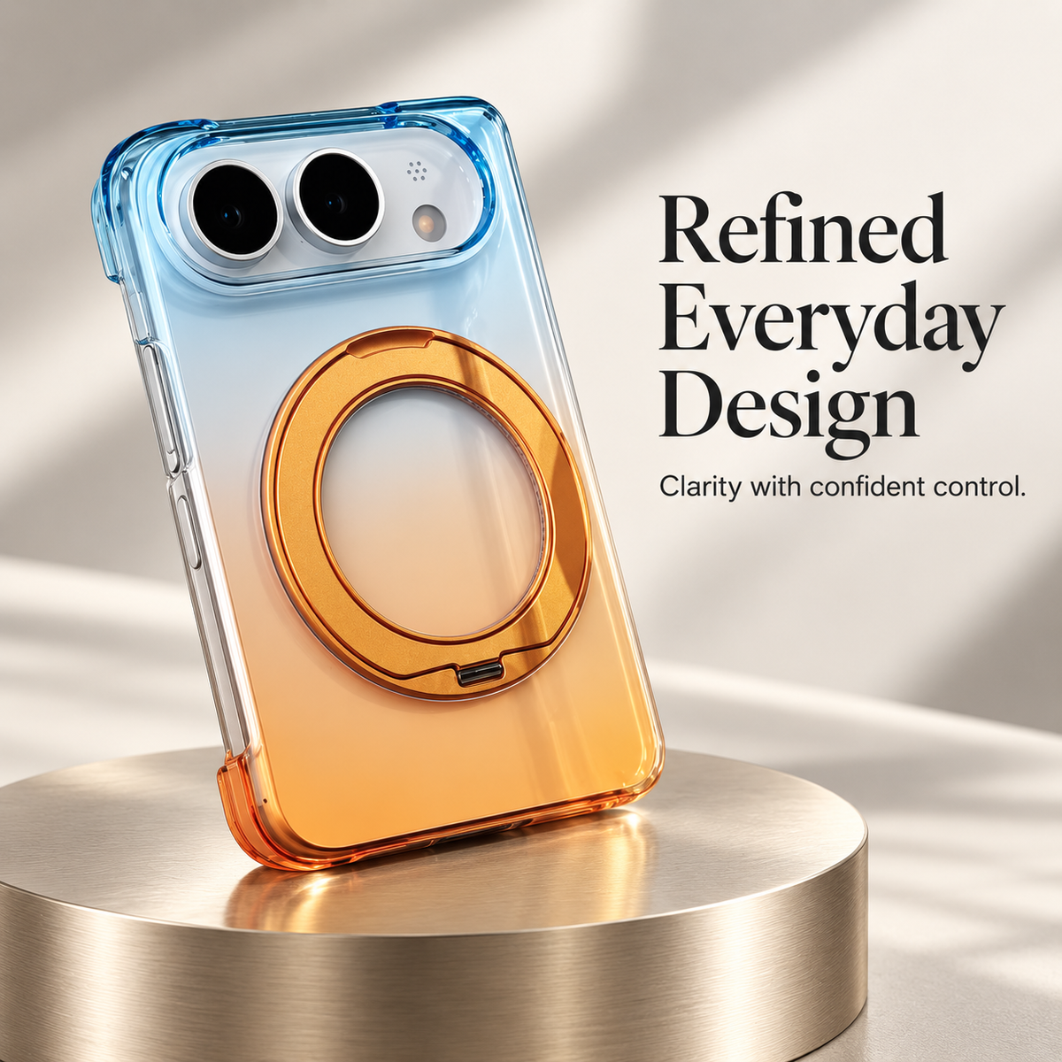 Premium iPhone Case MagSafe Gradient Magnetic Rotating Folding Stand Hinge Protection Shockproof Foldable Slim Protective Cover Case Design