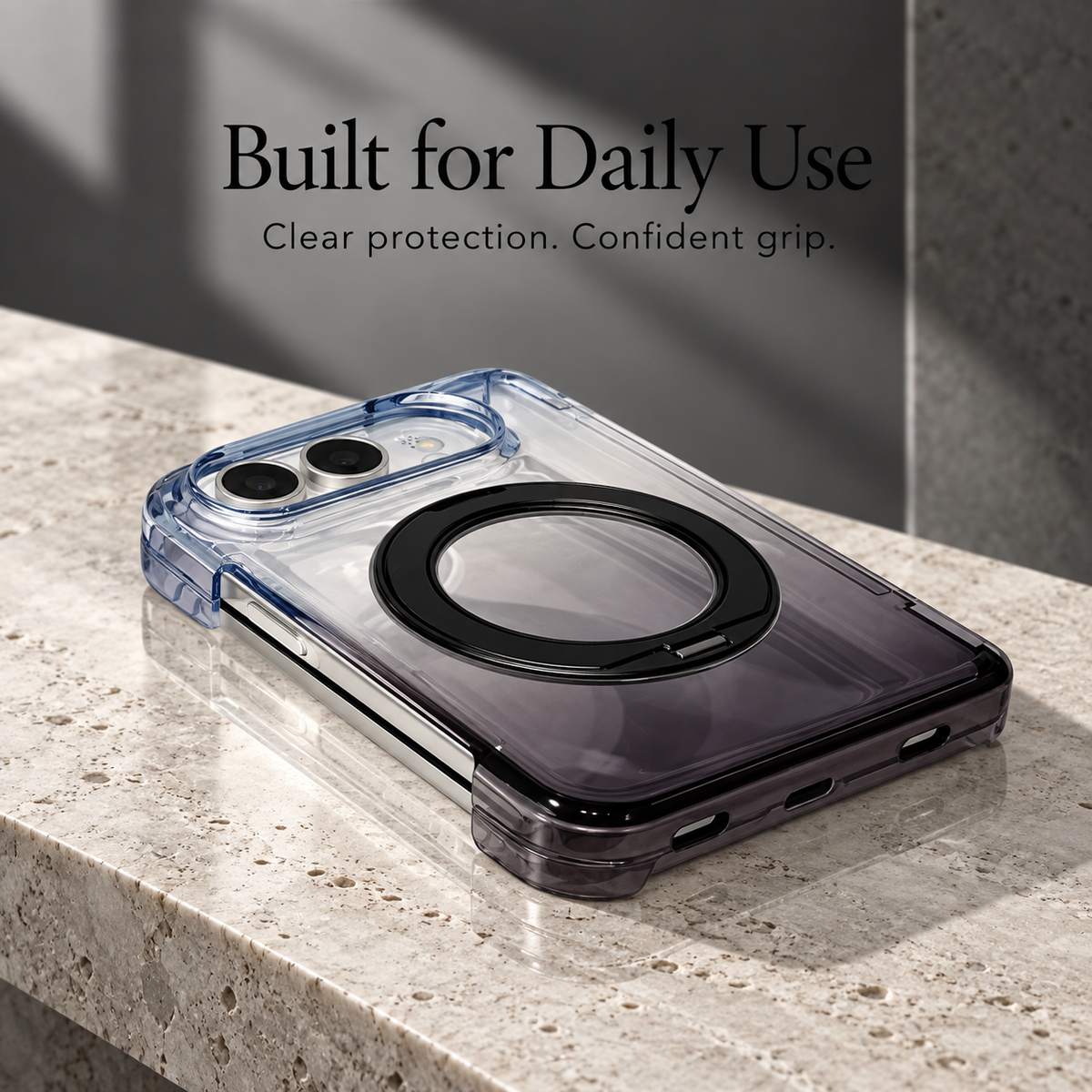 Premium iPhone Case MagSafe Gradient Magnetic Rotating Folding Stand Hinge Protection Shockproof Foldable Slim Protective Cover Case Design