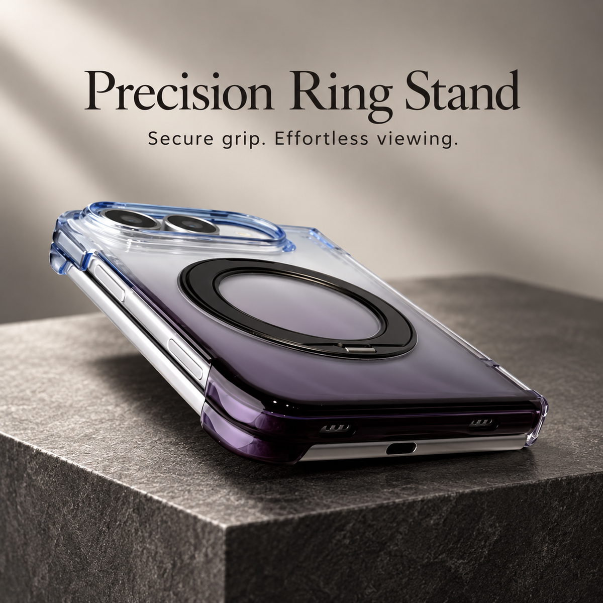 Premium iPhone Case MagSafe Gradient Magnetic Rotating Folding Stand Hinge Protection Shockproof Foldable Slim Protective Cover Case Design