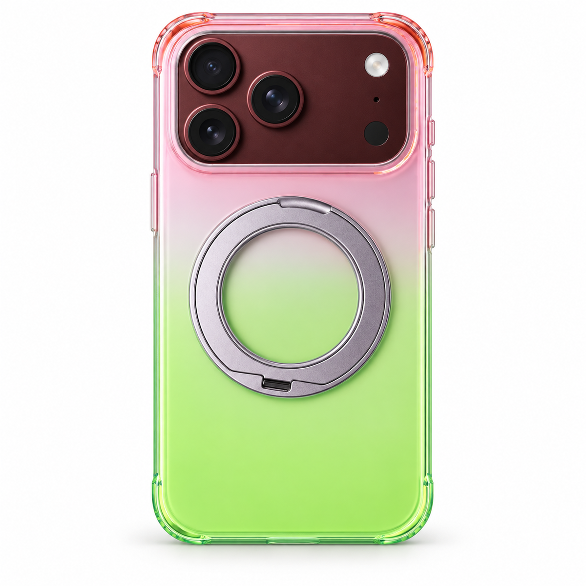 Premium iPhone Case MagSafe Gradient Magnetic Rotating Folding Stand Hinge Protection Shockproof Foldable Slim Protective Cover Case Design