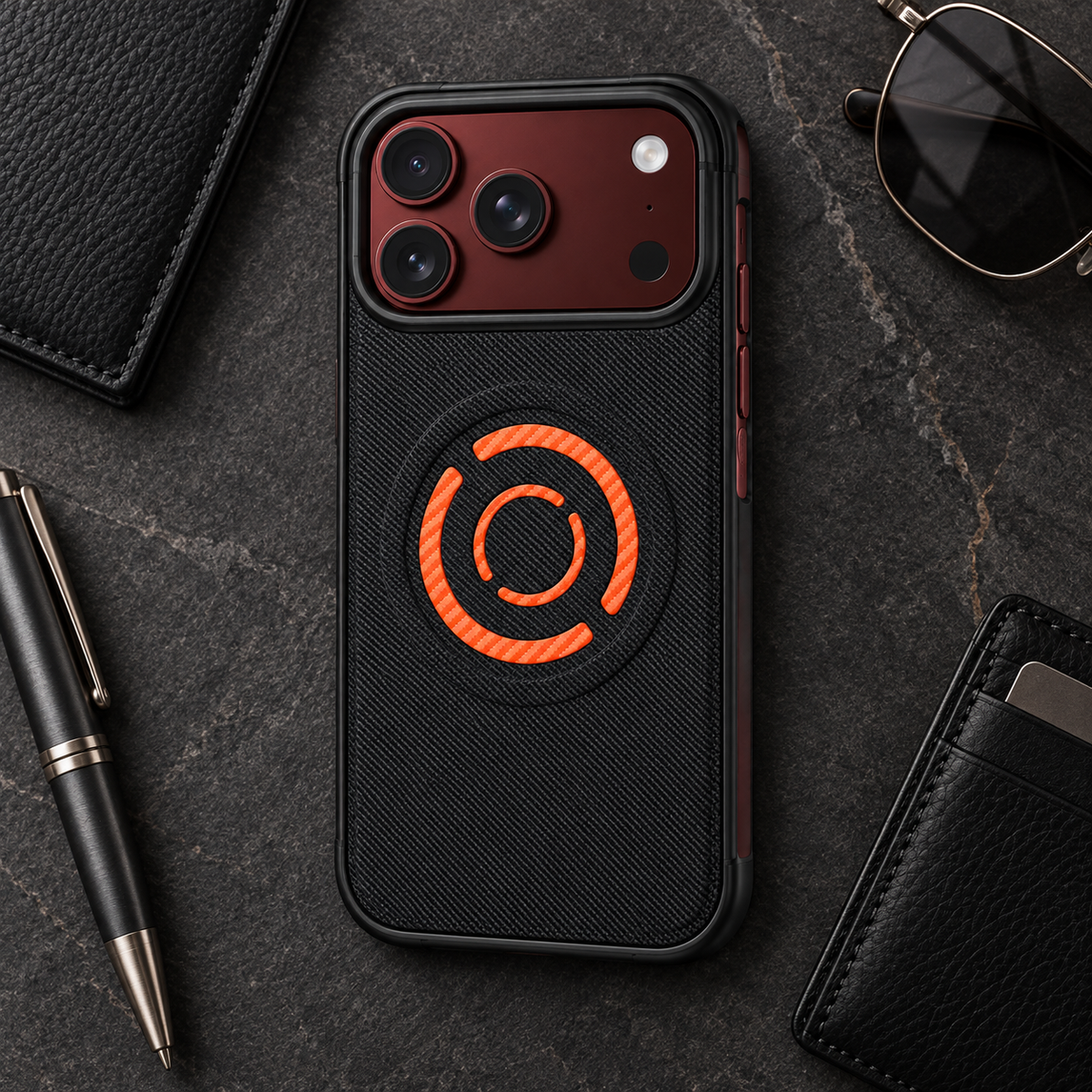 Premium iPhone Case MagSafe Hard PC Artificial Leather Magnetic Wireless Charging Foldable Shockproof Slim Business Protective Bumper Cover Case Design