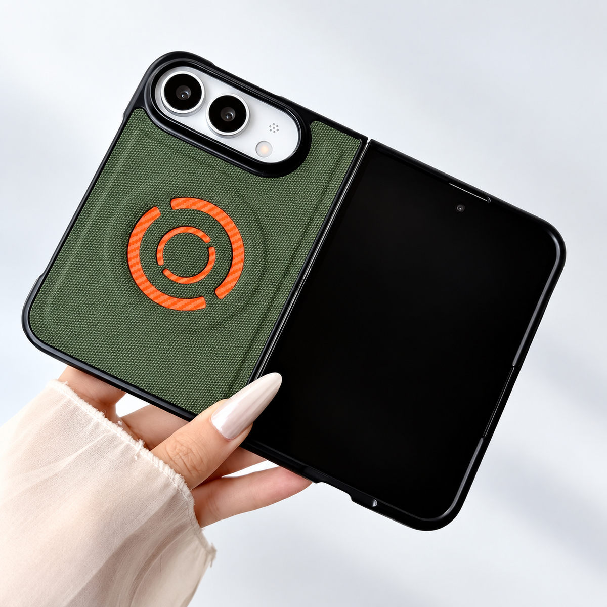 Premium iPhone Case MagSafe Hard PC Artificial Leather Magnetic Wireless Charging Foldable Shockproof Slim Business Protective Bumper Cover Case Design