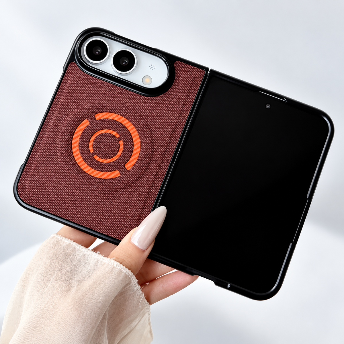 Premium iPhone Case MagSafe Hard PC Artificial Leather Magnetic Wireless Charging Foldable Shockproof Slim Business Protective Bumper Cover Case Design