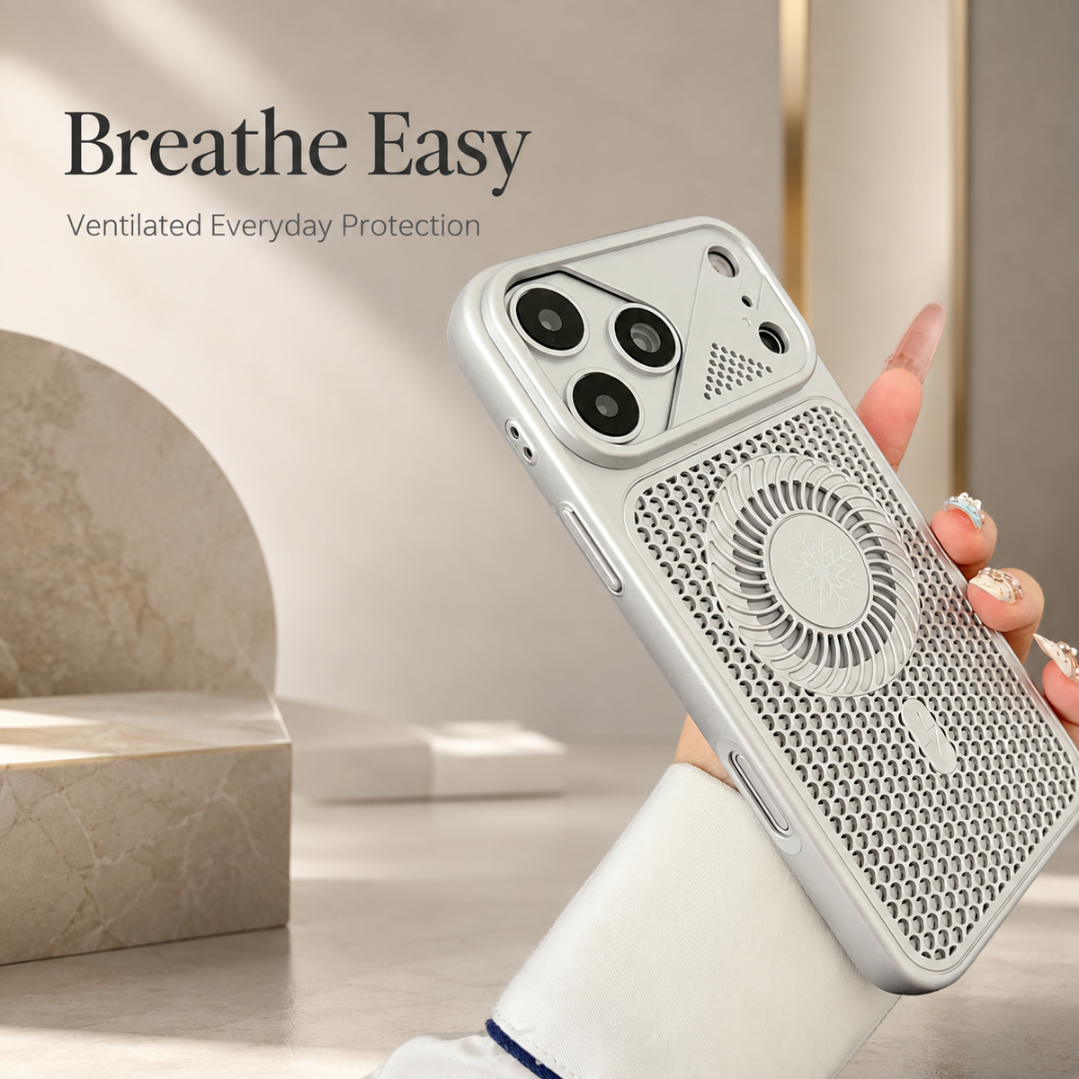 Premium iPhone Case MagSafe Heat Dissipation Magnetic Cooling Shockproof Protective Cover Breathable Anti Drop Washable Slim Ventilated Bumper Case