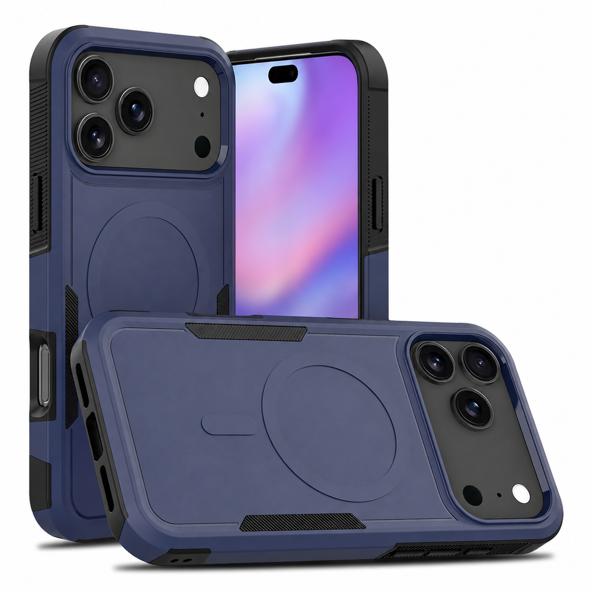 Premium iPhone Case MagSafe Heavy Duty Armor Shockproof Protective Cover PC TPU Magnetic Charging Matte Anti Fingerprint Anti Slip Reinforced Rugged