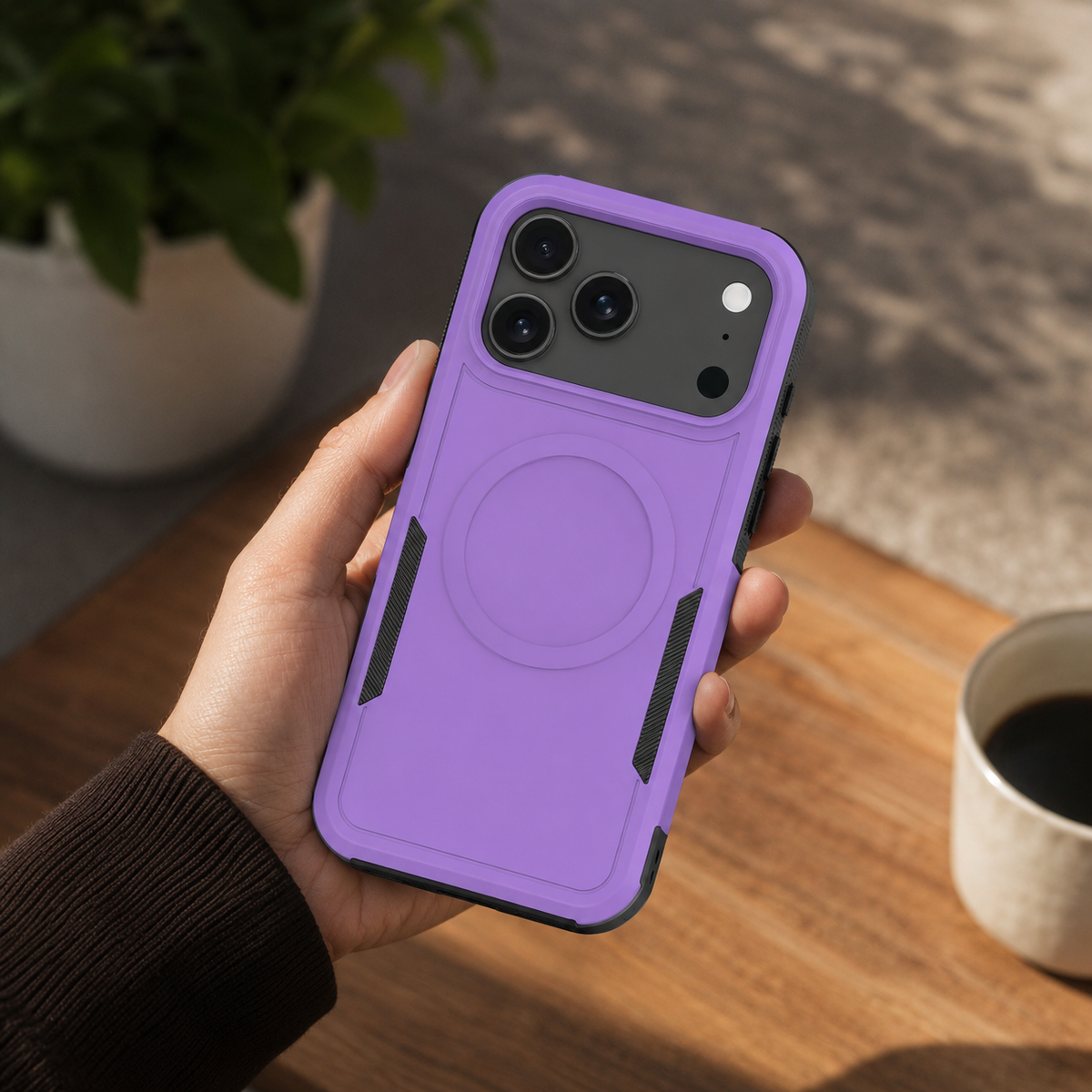 Premium iPhone Case MagSafe Heavy Duty Armor Shockproof Protective Cover PC TPU Magnetic Charging Matte Anti Fingerprint Anti Slip Reinforced Rugged