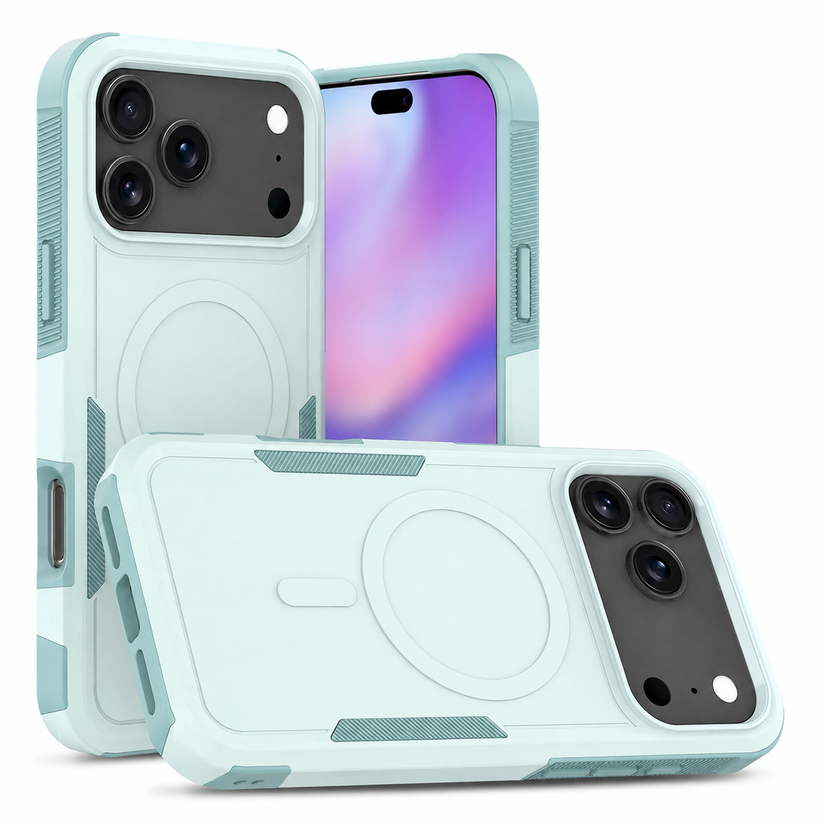 Premium iPhone Case MagSafe Heavy Duty Armor Shockproof Protective Cover PC TPU Magnetic Charging Matte Anti Fingerprint Anti Slip Reinforced Rugged
