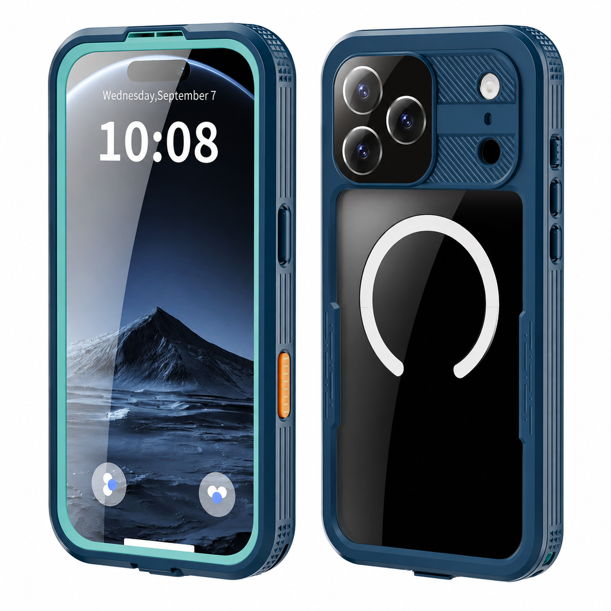Premium iPhone Case MagSafe IP68 Waterproof Magnetic Shockproof PC TPU Full Coverage Protective Cover Dual Layer Dustproof Non Slip Lanyard Rugged Case
