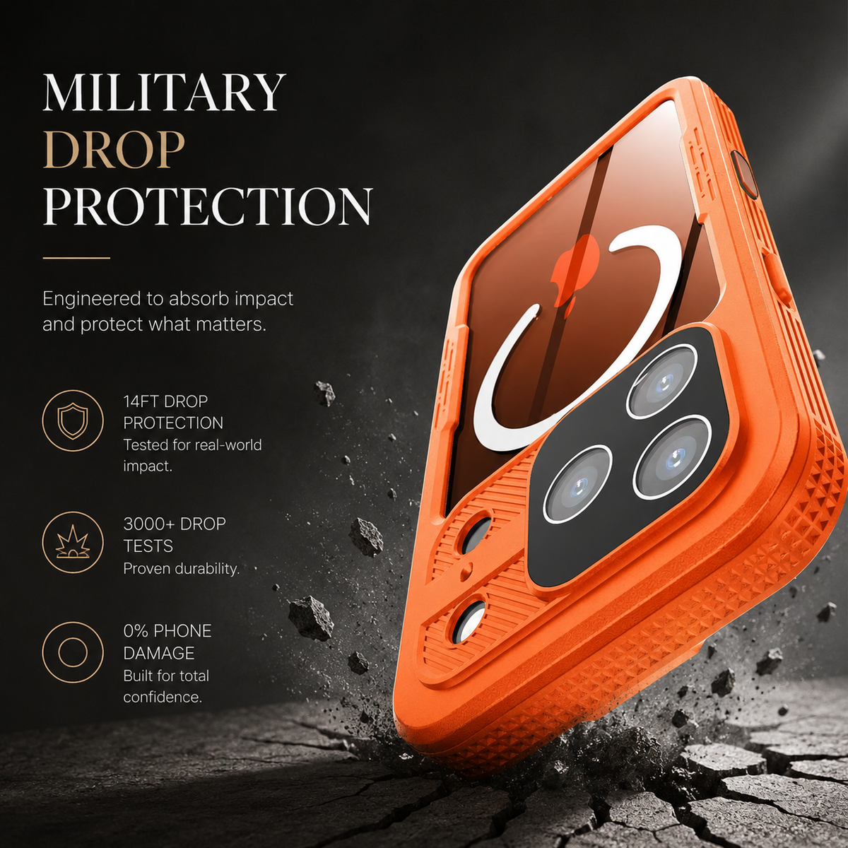 Premium iPhone Case MagSafe IP68 Waterproof Magnetic Shockproof PC TPU Full Coverage Protective Cover Dual Layer Dustproof Non Slip Lanyard Rugged Case