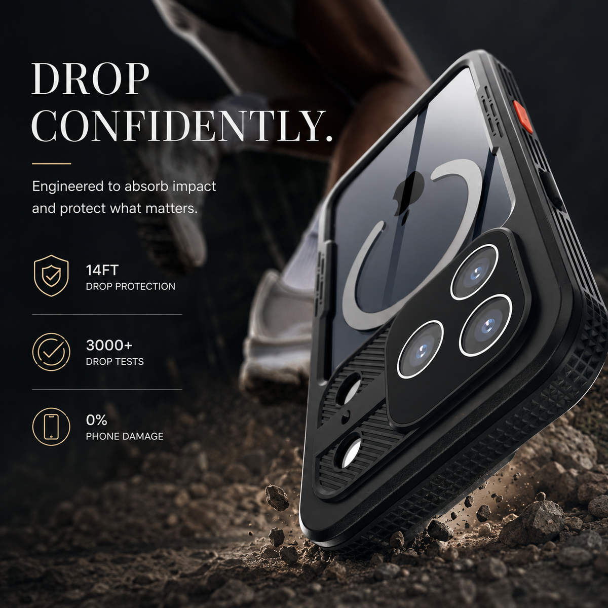 Premium iPhone Case MagSafe IP68 Waterproof Magnetic Shockproof PC TPU Full Coverage Protective Cover Dual Layer Dustproof Non Slip Lanyard Rugged Case