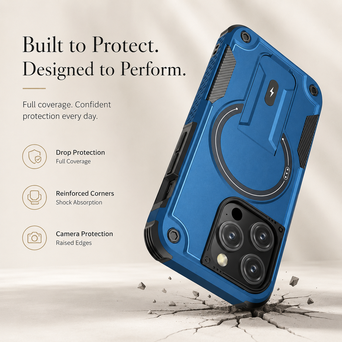 Premium iPhone Case MagSafe Invisible Stand Magnetic Heavy Duty PC TPU Anti Drop Protective Cover Matte Anti Scratch Non Slip Dual Layer Armor Case