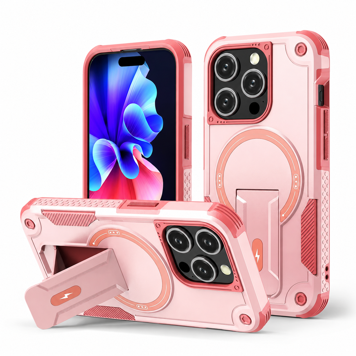 Premium iPhone Case MagSafe Invisible Stand Magnetic Heavy Duty PC TPU Anti Drop Protective Cover Matte Anti Scratch Non Slip Dual Layer Armor Case