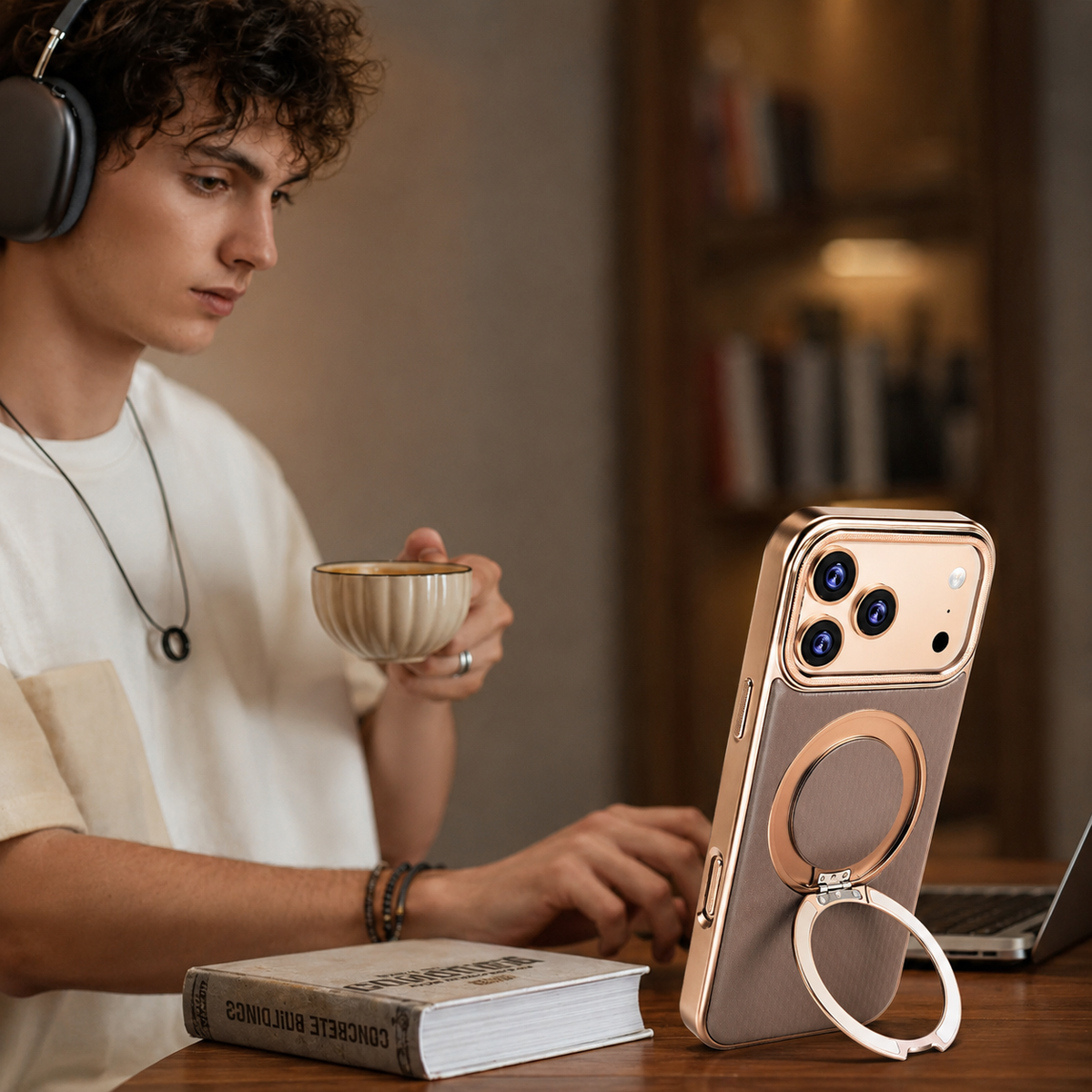 Premium iPhone Case MagSafe Leather Magnetic Kickstand Diamond Pattern Shockproof Protective Cover Anti Fingerprint Anti Scratch Non Slip Full Coverage
