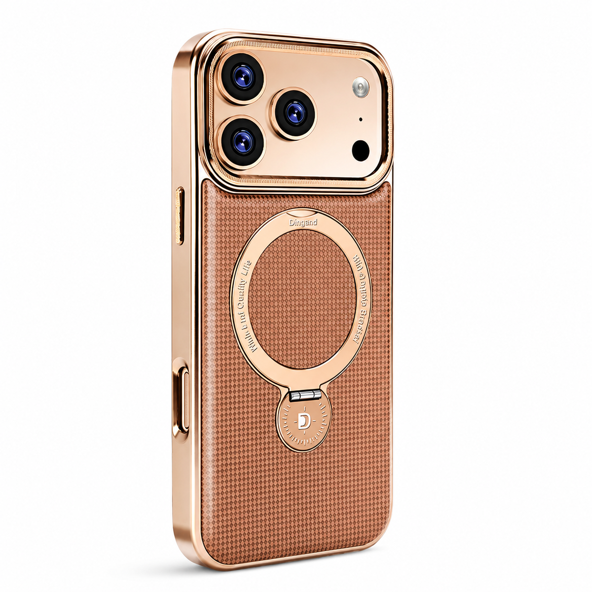 Premium iPhone Case MagSafe Leather Magnetic Kickstand Diamond Pattern Shockproof Protective Cover Anti Fingerprint Anti Scratch Non Slip Full Coverage