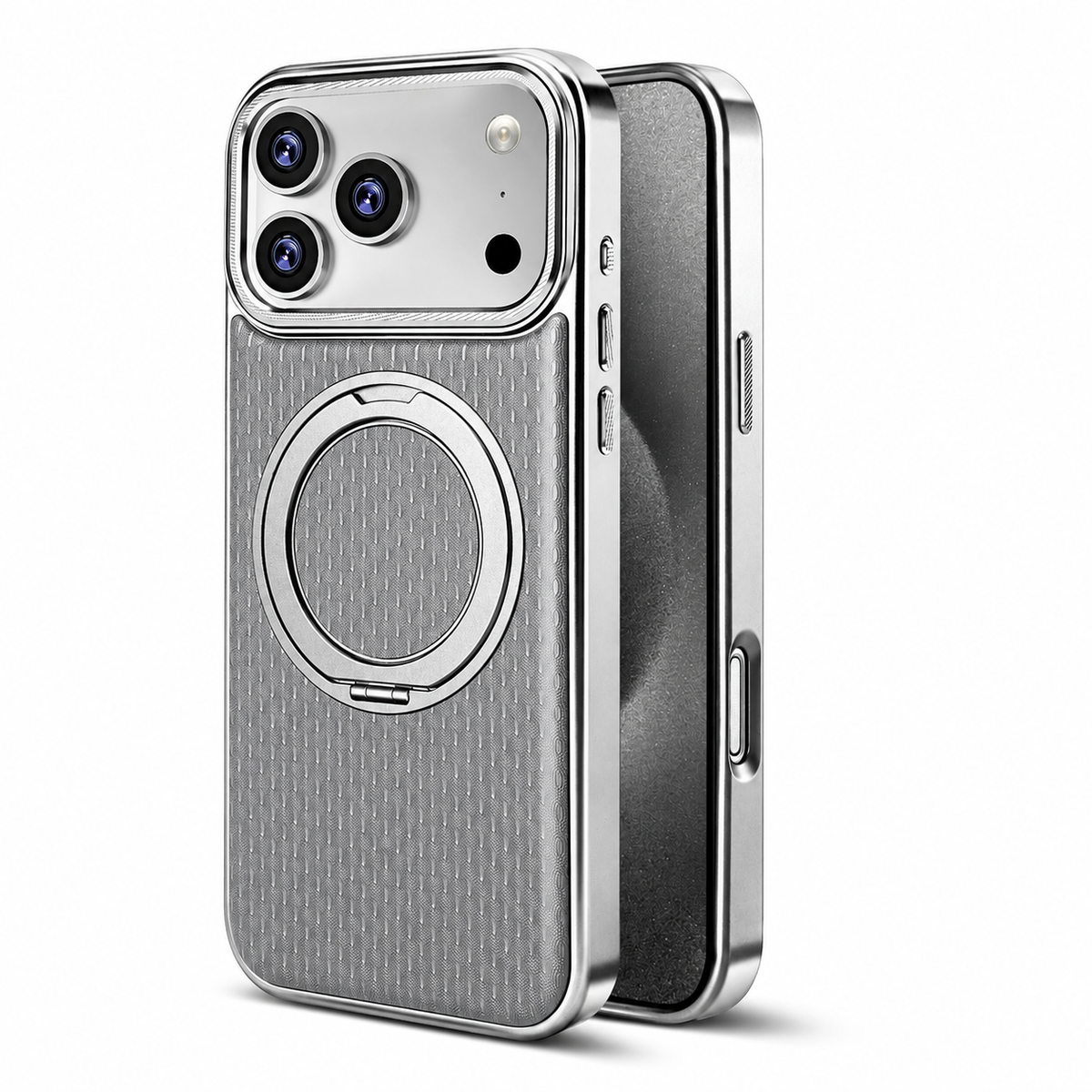 Premium iPhone Case MagSafe Leather Magnetic Kickstand Diamond Pattern Shockproof Protective Cover Anti Fingerprint Anti Scratch Non Slip Full Coverage