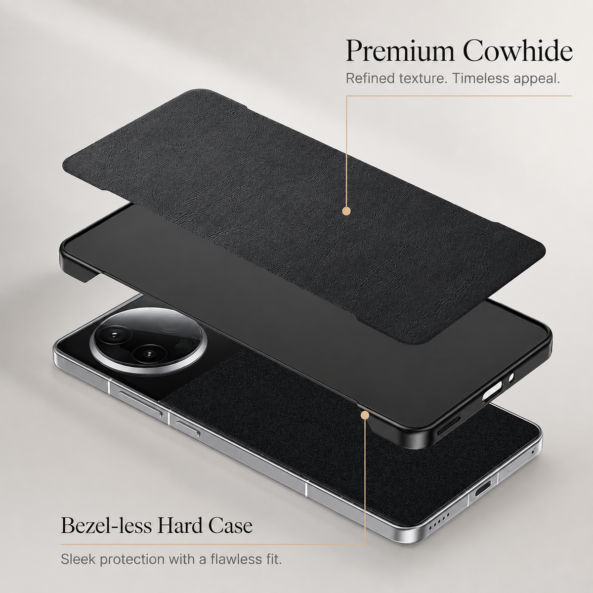 Premium iPhone Case MagSafe Leather Ultra Thin Frameless Shockproof Protective Cover PC Anti Fingerprint Anti Scratch Non Slip Borderless Camera Protection