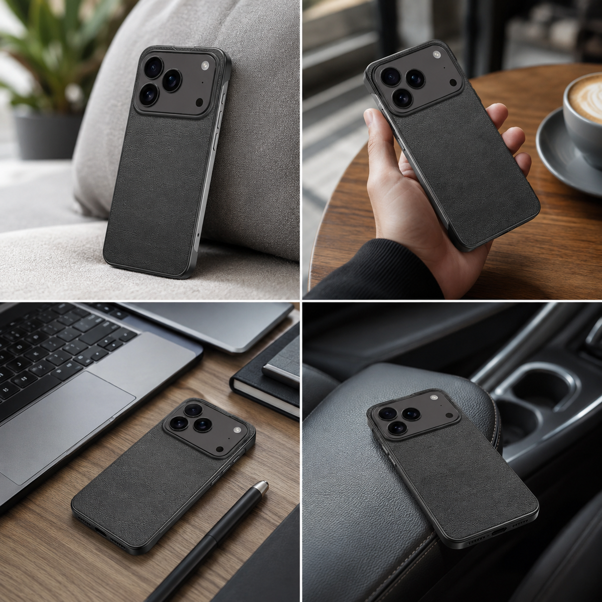 Premium iPhone Case MagSafe Leather Ultra Thin Frameless Shockproof Protective Cover PC Anti Fingerprint Anti Scratch Non Slip Borderless Camera Protection