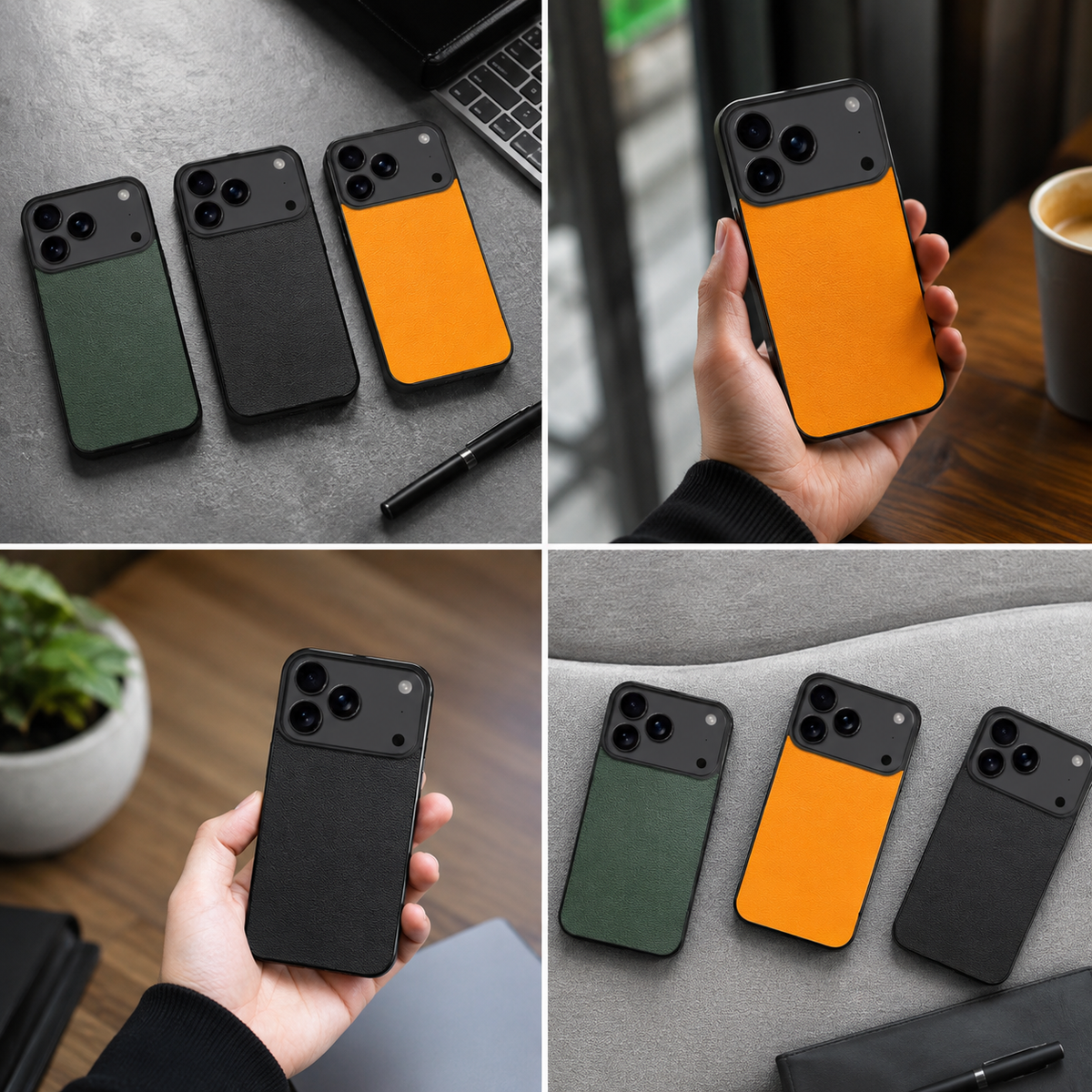 Premium iPhone Case MagSafe Leather Ultra Thin Frameless Shockproof Protective Cover PC Anti Fingerprint Anti Scratch Non Slip Borderless Camera Protection