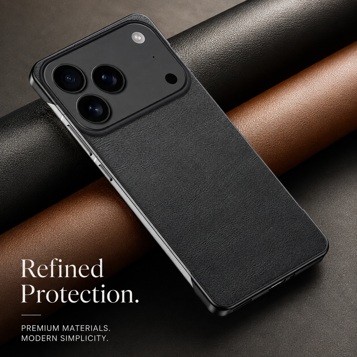 Premium iPhone Case MagSafe Leather Ultra Thin Frameless Shockproof Protective Cover PC Anti Fingerprint Anti Scratch Non Slip Borderless Camera Protection