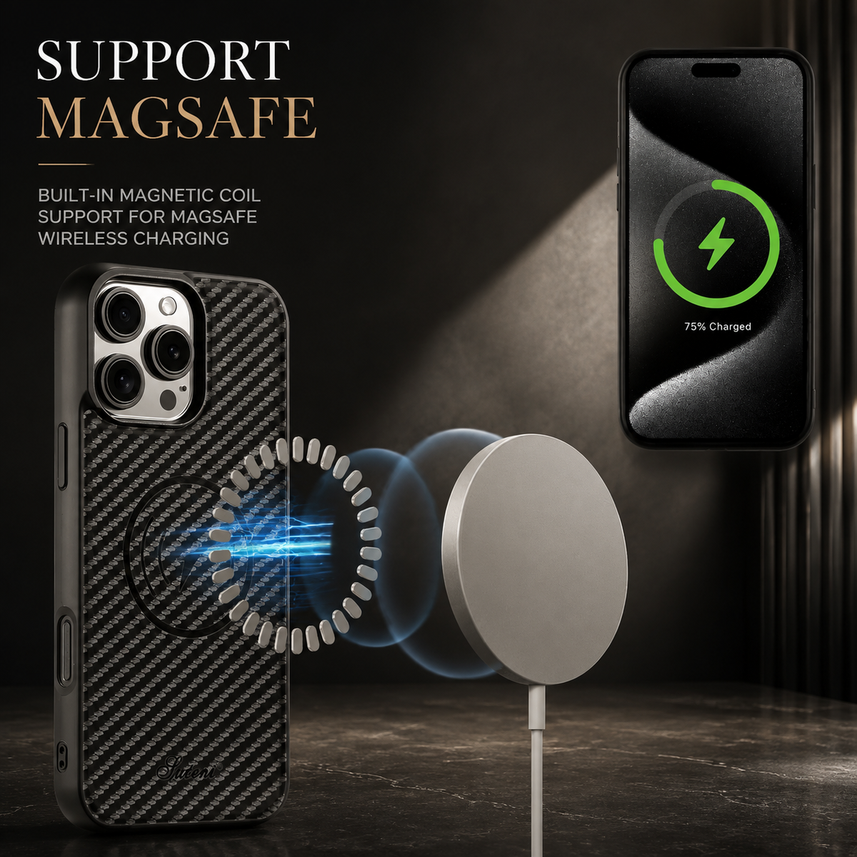 Premium iPhone Case MagSafe Leather Wallet Card Holder Magnetic Shockproof Protective Cover Kickstand Non Slip Slim Wireless Charging Secure Storage