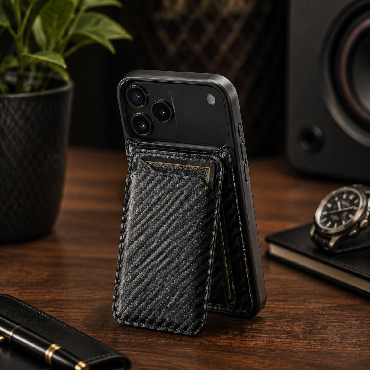 Premium iPhone Case MagSafe Leather Wallet Card Holder Magnetic Shockproof Protective Cover Kickstand Non Slip Slim Wireless Charging Secure Storage