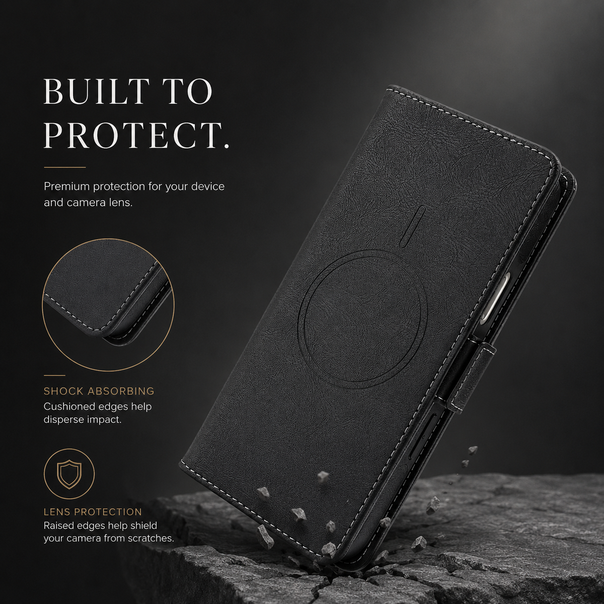 Premium iPhone Case MagSafe Leather Wallet Flip Card Holder Magnetic Shockproof Protective Cover Matte Anti Fingerprint Anti Scratch Slim Non Slip