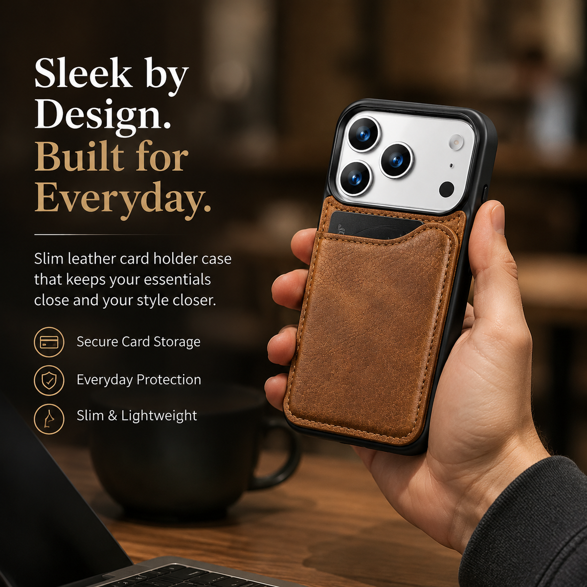Premium iPhone Case MagSafe Leather Wallet Magnetic Flip Card Holder Shockproof Protective Cover Anti Fingerprint Anti Scratch Slim Full Access Secure Storage