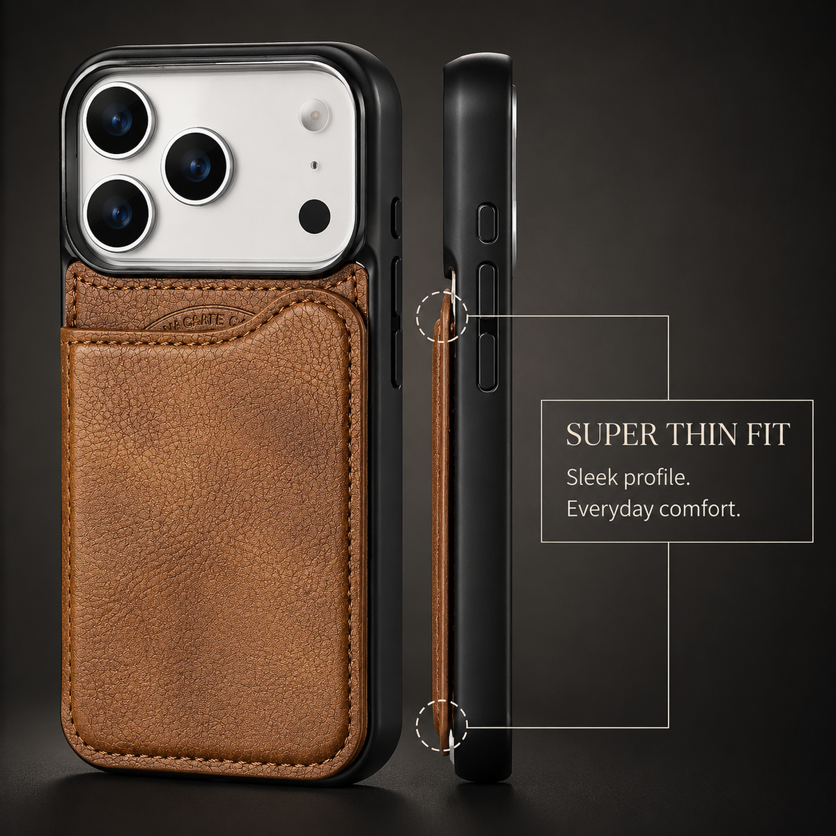 Premium iPhone Case MagSafe Leather Wallet Magnetic Flip Card Holder Shockproof Protective Cover Anti Fingerprint Anti Scratch Slim Full Access Secure Storage