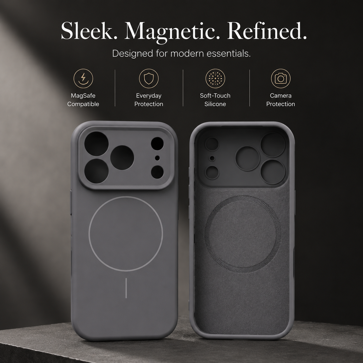 Premium iPhone Case MagSafe Liquid Silicone Magnetic Shockproof Soft Touch Protective Cover Anti Scratch Anti Fingerprint Non Slip Slim Lightweight Bumper Case