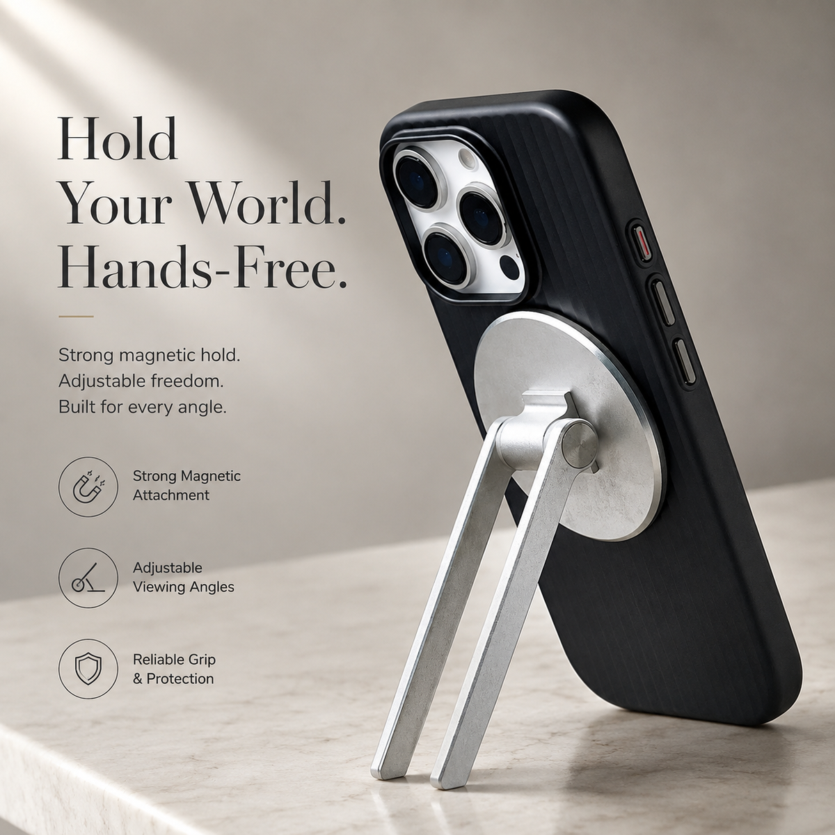 Premium iPhone Case MagSafe Luggage Stripe Plating Magnetic Shockproof Hard PC Protective Cover Matte Anti Fingerprint Slim Wireless Charging Case Design