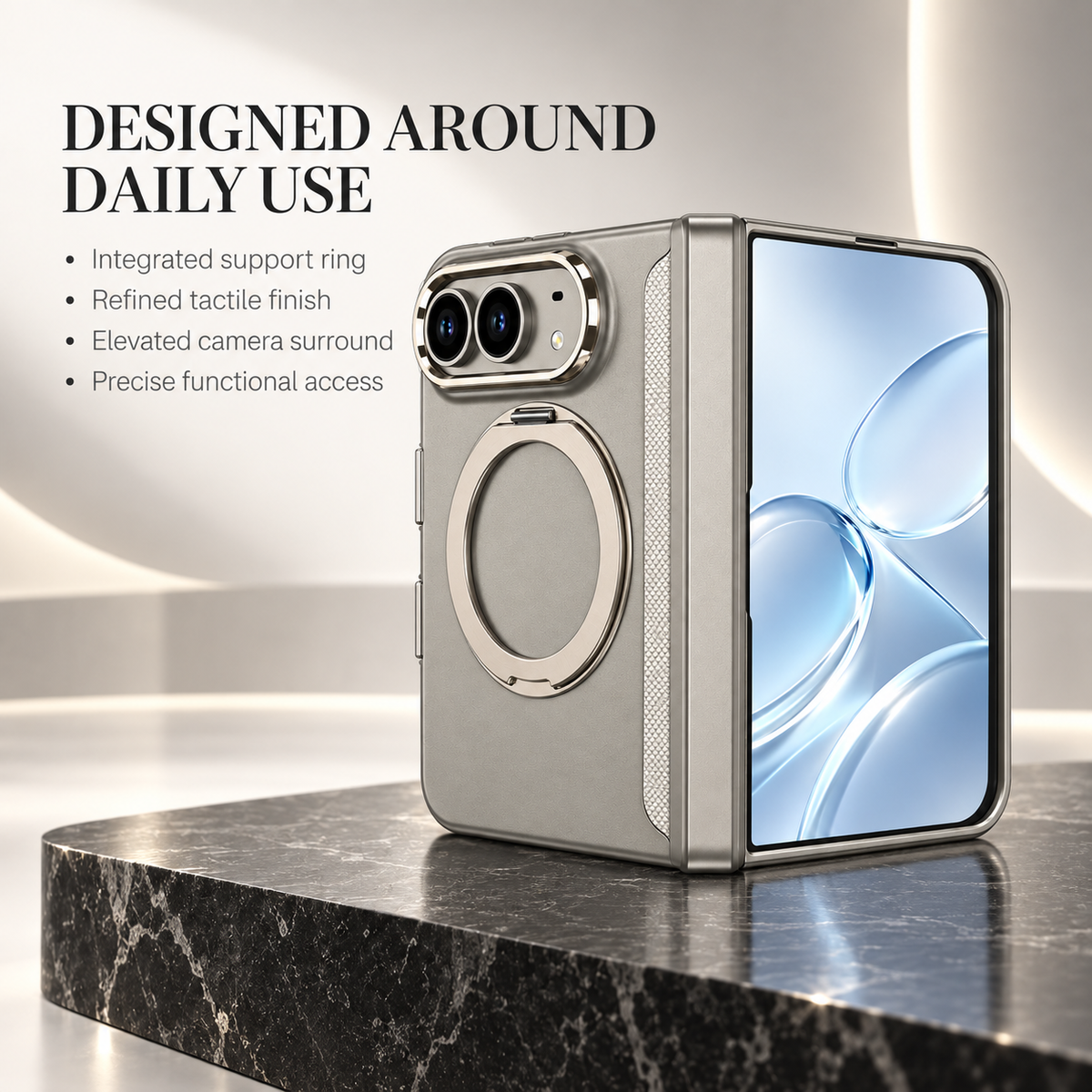 Premium iPhone Case MagSafe Magnetic 360 Ring Holder Silicone Foldable Anti Fingerprint Anti Scratch Non Slip All Inclusive Protective Bumper Cover