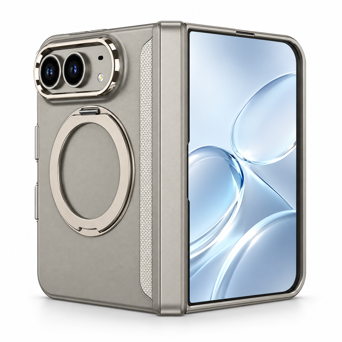 Premium iPhone Case MagSafe Magnetic 360 Ring Holder Silicone Foldable Anti Fingerprint Anti Scratch Non Slip All Inclusive Protective Bumper Cover