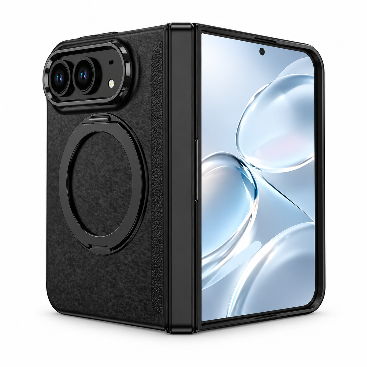 Premium iPhone Case MagSafe Magnetic 360 Ring Holder Silicone Foldable Anti Fingerprint Anti Scratch Non Slip All Inclusive Protective Bumper Cover