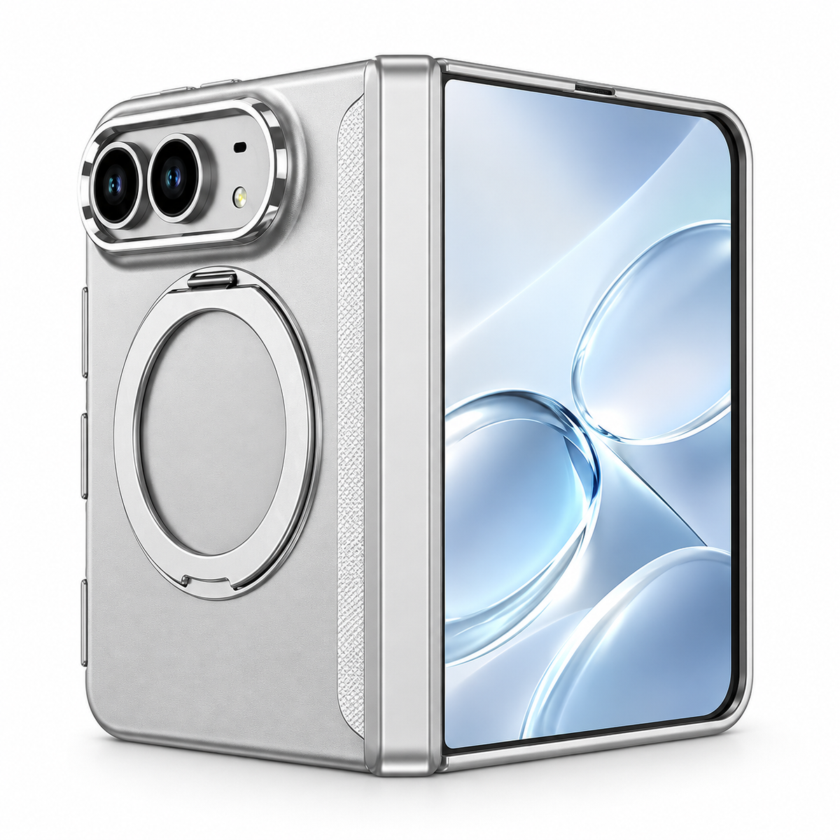 Premium iPhone Case MagSafe Magnetic 360 Ring Holder Silicone Foldable Anti Fingerprint Anti Scratch Non Slip All Inclusive Protective Bumper Cover