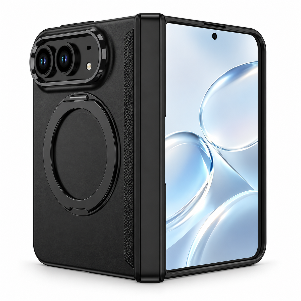 Premium iPhone Case MagSafe Magnetic 360 Ring Holder Silicone Foldable Anti Fingerprint Anti Scratch Non Slip All Inclusive Protective Bumper Cover