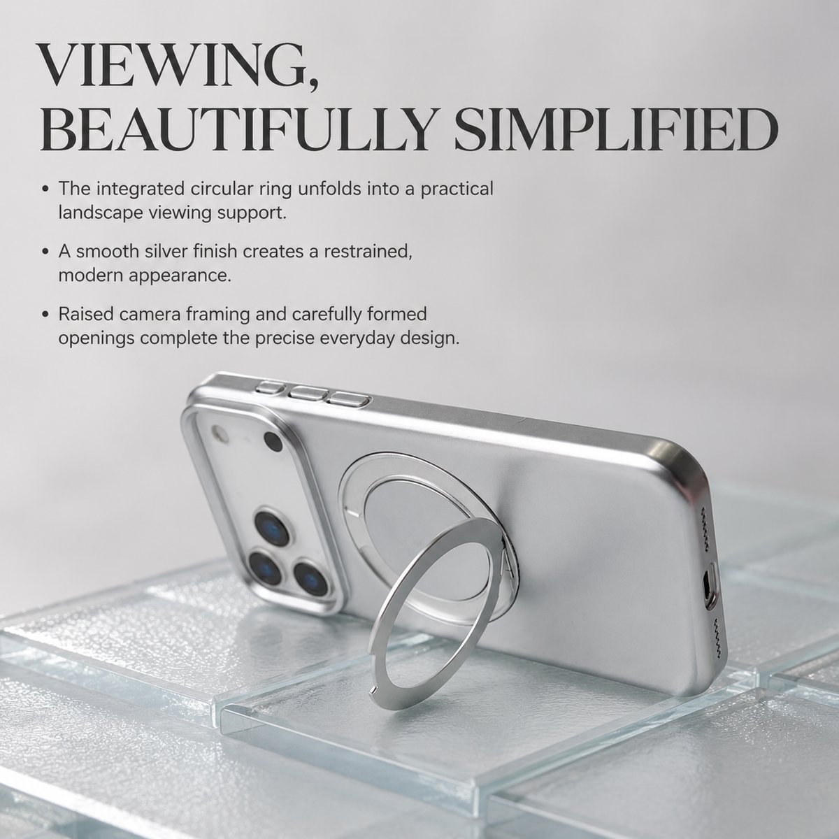 Premium iPhone Case MagSafe Magnetic 360 Rotating Stand Holder Original Color Hard PC Shockproof Slim Protective Bumper Phone Cover Case Design