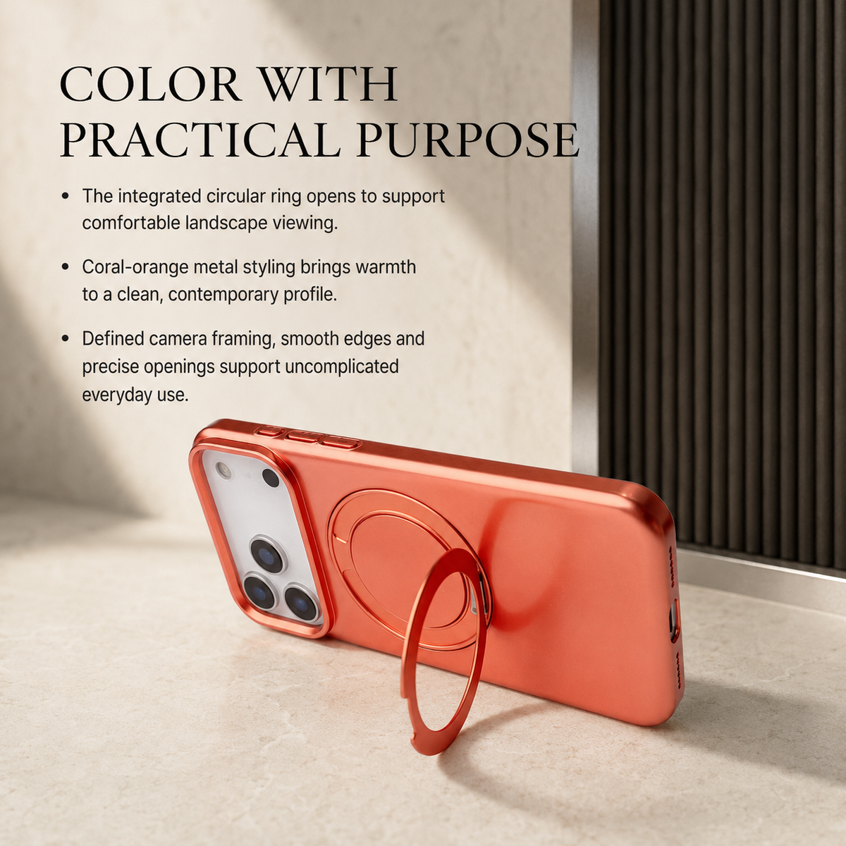 Premium iPhone Case MagSafe Magnetic 360 Rotating Stand Holder Original Color Hard PC Shockproof Slim Protective Bumper Phone Cover Case Design