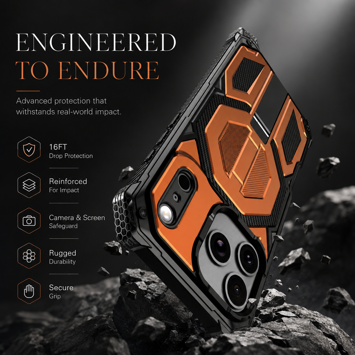 Premium iPhone Case MagSafe Magnetic Armor Metal Stand Shockproof PC TPU Dual Layer Heavy Duty Matte Anti Scratch Non Slip Protective Bumper Cover