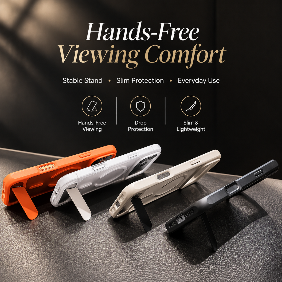 Premium iPhone Case MagSafe Magnetic Foldable Kickstand Shockproof Protective Cover Matte PC Anti Fingerprint Anti Scratch Non Slip Slim Lightweight