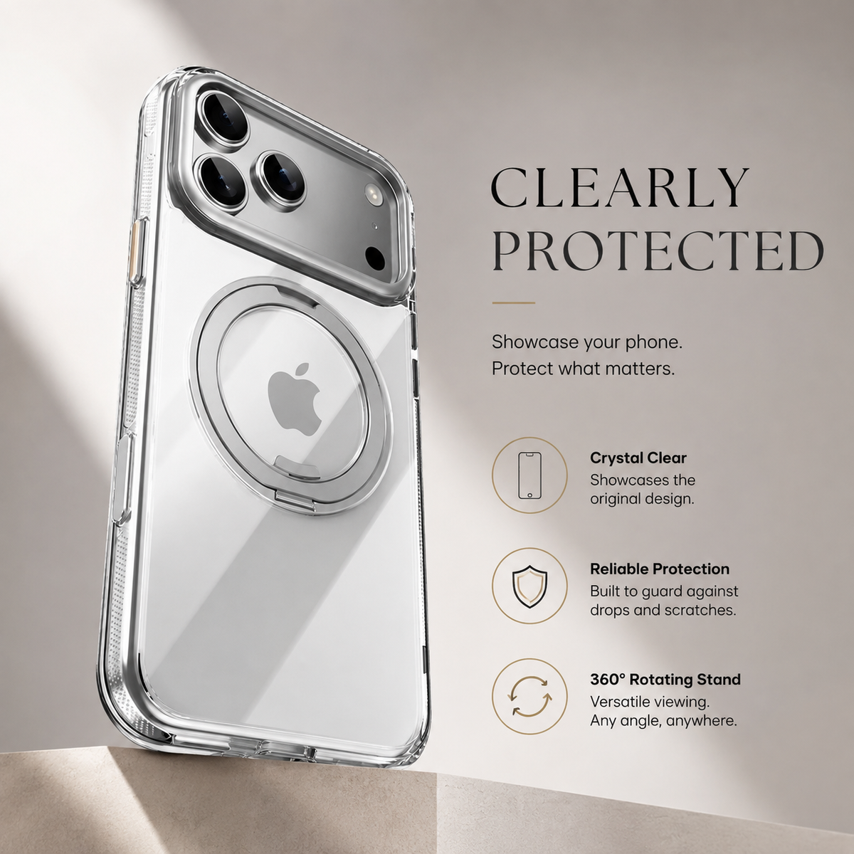 Premium iPhone Case MagSafe Magnetic Rotating Kickstand Shockproof Protective Cover Metal PC TPU Mechanical Stand Anti Slip Reinforced Rugged Full Coverage