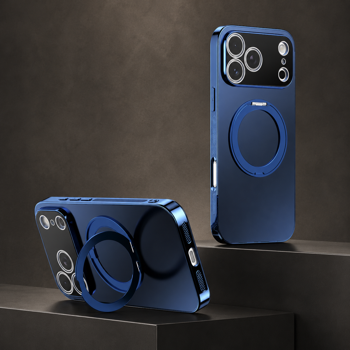Premium iPhone Case MagSafe Magnetic Rotating Ring Folding Stand Lens Protection Shockproof PC TPU Metal Matte Non Slip Protective Bumper Cover