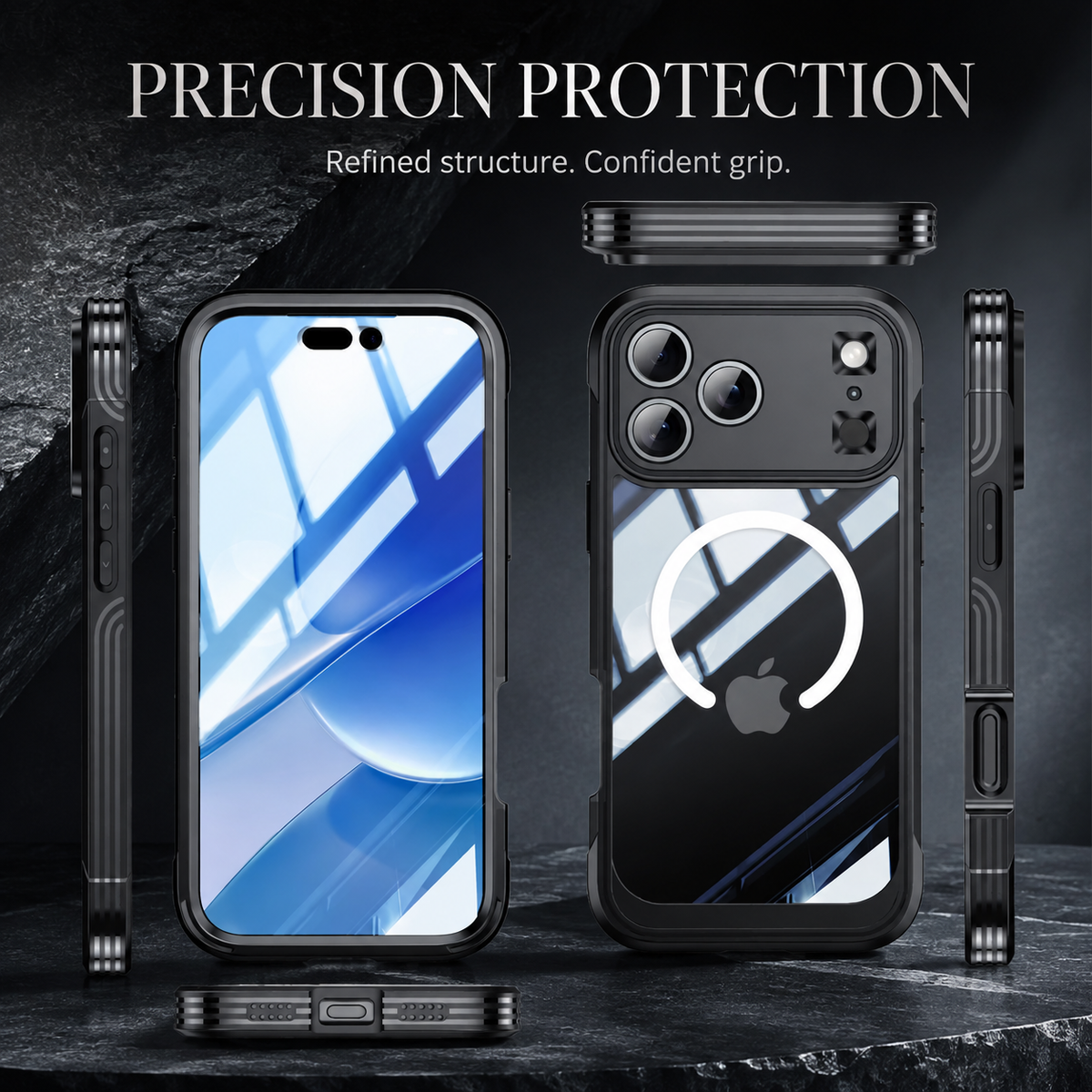 Premium iPhone Case MagSafe Magnetic Wireless Charging Shockproof Drop Resistant Protective Cover Non Slip Durable Slim Reinforced Bumper Case Design