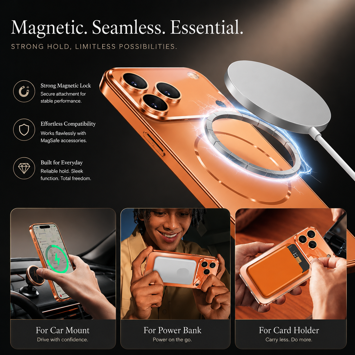 Premium iPhone Case MagSafe Matte Acrylic Hard Back Magnetic Protective Cover Anti Fingerprint Shockproof Anti Scratch Slim Lightweight Nano Finish
