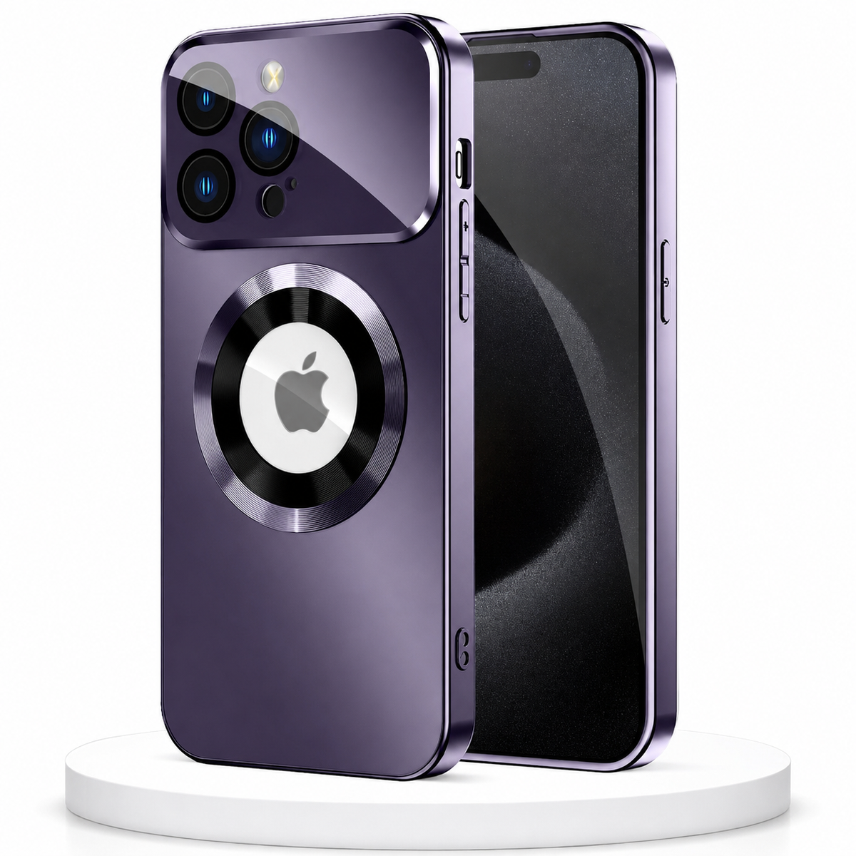 Premium iPhone Case MagSafe Matte Big View Glass Lens Protector Magnetic Shockproof PC TPU Anti Scratch Non Slip Camera Protective Cover Case Design