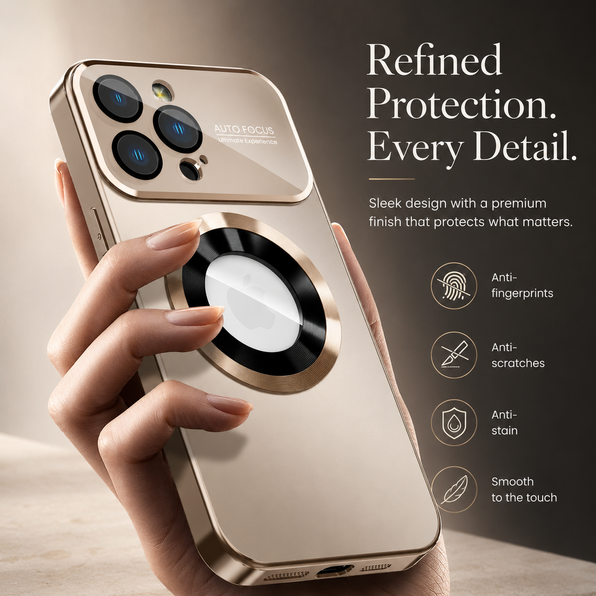 Premium iPhone Case MagSafe Matte Big View Glass Lens Protector Magnetic Shockproof PC TPU Anti Scratch Non Slip Camera Protective Cover Case Design